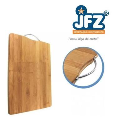 Imagem de Tabua De Corte Bambu Com Alça 34x24 Cm - JFZ IMPORT
