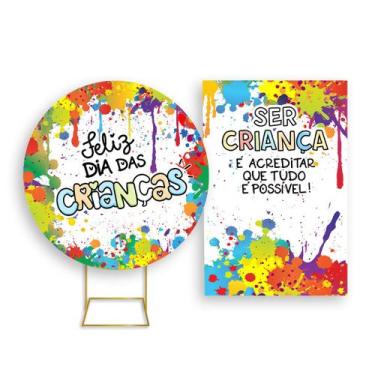 Imagem de Painel De Festa Redondo 1,50x1,50 + Painel Vertical 1,50x2,20 - Dia Da