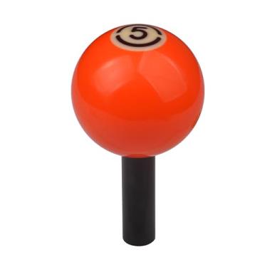 Imagem de Mavota Botão de câmbio de haste de bola de bilhar laranja 5X botão de mudança de marchas haste de bola de bilhar alavanca de mudança de engrenagem se encaixa na maioria dos veículos de transmissão