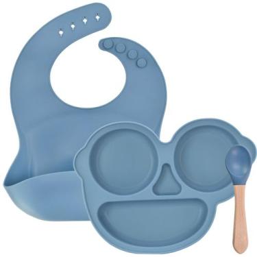 Imagem de Kit 3 Utensílios De Mesa De Silicone Seguros Para Crianças Introdução 