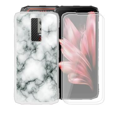 Imagem de AQGGIIXY Capa de telefone para Doogee Blade 10 (16.7 cm), com 2 x protetores de tela de vidro temperado, capa ultrafina transparente de TPU macio antiarranhões à prova de choque para Doogee Blade 10 -