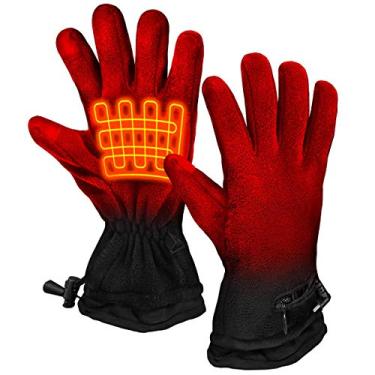 Imagem de ActionHeat Luvas aquecidas AA para homens, mulheres – Luvas de lã resistentes ao clima com painéis de aquecimento integrados para inverno, acampamento na neve, caminhadas, artrite, preto