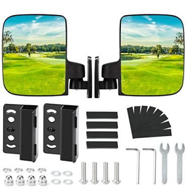 Imagem de BETOOLL Espelho para carrinho de golfe – Espelhos retrovisores traseiros dobráveis para carrinho de golfe – Espelhos universais para tubo quadrado de 1,9 cm e 2,5 cm – Espelhos laterais para carrinho de golfe compatíveis com carro de clube, EZGO, Yamaha