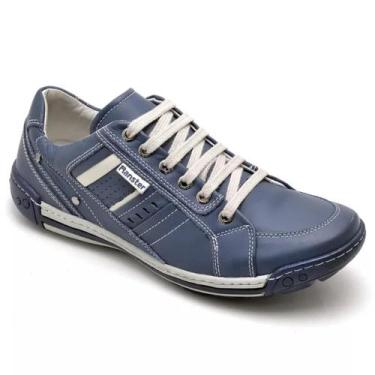Imagem de Sapatênis Masculino Couro nobre macio 100% bovino 3005 - Ranster, Azul