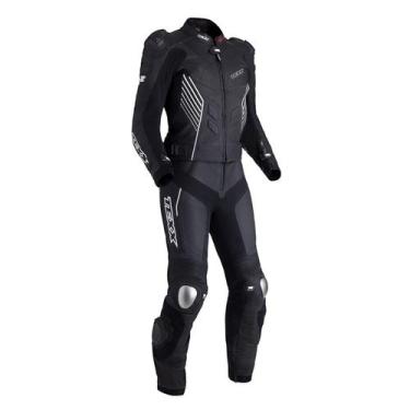 Imagem de Macacão Motociclista Texx Pista 2 Peças Profissional, 4XL, Cinza/Preto