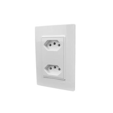 Imagem de Conjunto Espelho 4x2 2 Tomadas Separadas 20A 250V Linha Vivaz - Ilumi 