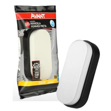 Imagem de 2 Arandela Tartaruga Led Preta Ip65 5w Branco Quente 3000k - Avant, Hu