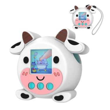 Imagem de FIOPAZ Cute Silicone Case for Punirunes Virtual Pet, Protective Skin Case Cover Compatible with Punirunes Interactive Digital Pet with Lanyard (Milk Cow)