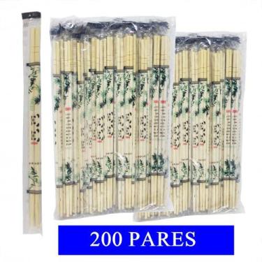 Imagem de Hashi Bambu 200 Pares Para Sushi Sashimi Cozinha Oriental - GW