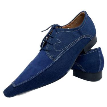 Imagem de Sapato Masculino Italiano Em Brim Jeans Indigo Ref: D741 - ART SAPATOS