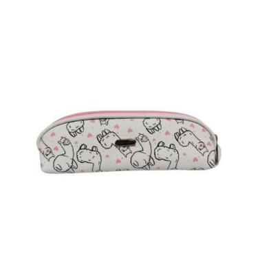 Imagem de Estojo Simples Convoy YS27090 Lhama Cores Escolar, Branco