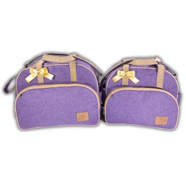 Imagem de Kit Conjunto Bolsas Maternidade Bebe Menina Menino Enxoval Com Laço e 