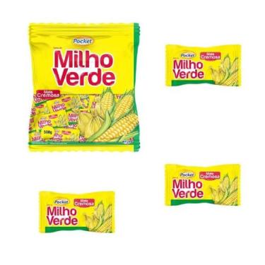 Imagem de 2 Pacotes De Bala De Milho Verde Mais Cremosa Pocket 500G - Riclan