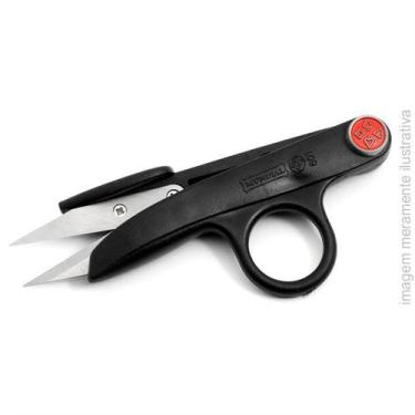 Imagem de Tesoura manual arremate tecelão mundial ponto vermelho preta 601n 1/2'