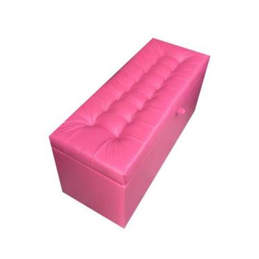Imagem de Recamier puff baú solteiro 100% mdf - rosa pink - material sintético -