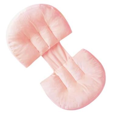 Imagem de Almofada Travesseiro De Corpo Ajustável Para Gestante Tecido Aveludado