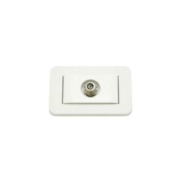 Imagem de Tomada Embutir Móveis Tv (Coaxial) Branco  15000011  - Lumitek