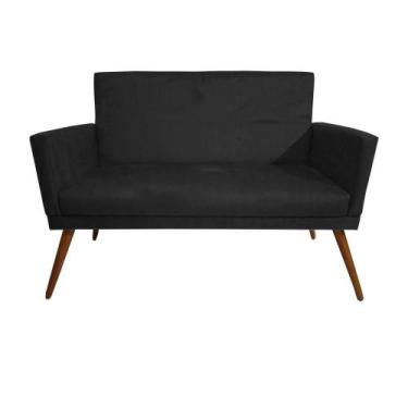 Imagem de Namoradeira Decorativa Nina com Rodapé Suede Preto - DS Estofados - Es