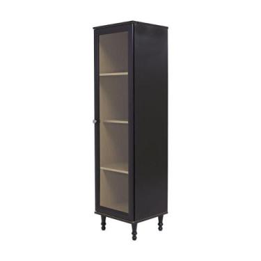 Imagem de Cristaleira Estante P/ Livros Ditália 1 Port Vid E-963 Cozy, Preto