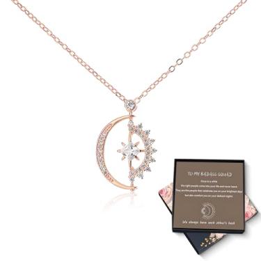 Imagem de LIU JUN Colar Badass Squad para mulheres, To My Badass Squad Colar de estrela e lua giratório da amizade "We Always Have Each Other's Back", joia significativa presente para melhores amigos, Large,