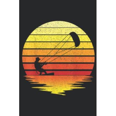 Imagem de Kiteboarding Retro Vintage Sunset Nice: Lined Journal Notebook To Do Schedule, Medium 6x9 Inches, 100 Pages, Printed Cover