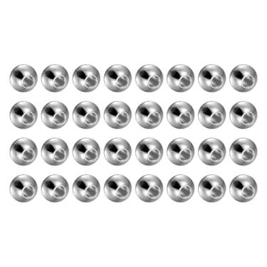 Imagem de METALLIXITY Contas de aço inoxidável 3 mm 40 peças contas espaçadoras redondas com furo de 1 mm de diâmetro, contas de aço inoxidável 304 - para brincos, pulseiras, colares, artesanato, faça você