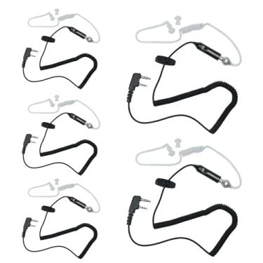 Imagem de BVMAG Fone de ouvido de tubo acústico com microfone PTT compatível com rádio bidirecional Baofeng Kenwood UV-5R BF-888S BF-F8HP BF-F9 TK-3140 TK-3400 TK-3402, pacote com 5