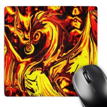 Imagem de 3dRose Mouse pad LLC 20 x 20 x 0,63 cm, arte digital abstrata fantasia dragão fogo espírito dragão (mp_124040_1)