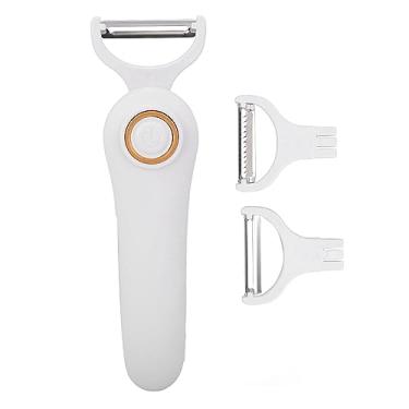 Imagem de Descascador Elétrico Portátil de Frutas e Vegetais 3 Em 1 - Descascador de Pele Recarregável USB para Batatas, Maçãs, Cenouras, Pepinos - Ferramenta de Cozinha Com Bateria Embutida