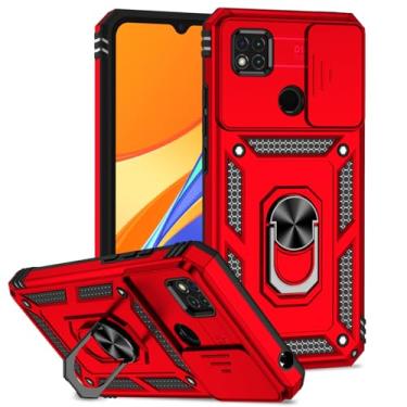 Imagem de Tothedu Capa para Xiaomi Redmi 9C/Redmi 10A/Redmi 9C NFC/Redmi 9 Activ capa com capa de câmera deslizante, anel giratório de 360° integrado com suporte magnético à prova de choque para Xiaomi Redmi