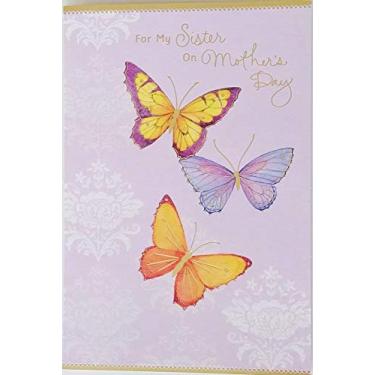Imagem de Greeting Card For My Sister On Mother's Day with Butterflies - You're A Caring Presence For Your Family and I Feel Fortunate Just Knowing You're There For Me, We Can Be There For Each Other