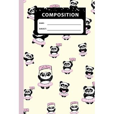Imagem de Composition Notebook: Pretty Panda Cartoon Print College Ruled Notebook for School, University and College. Nifty Lined Journal for Students, Kids and Teens for Writing & Notes