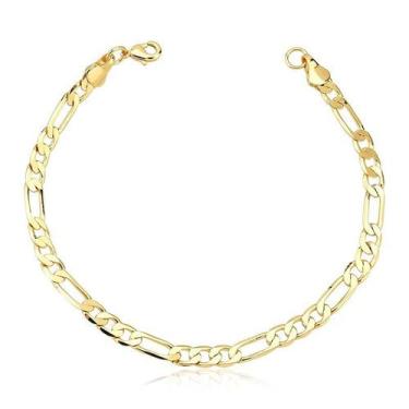 Imagem de Pulseira Masculina Grossa Folheada a Ouro 18k - Maise Joias