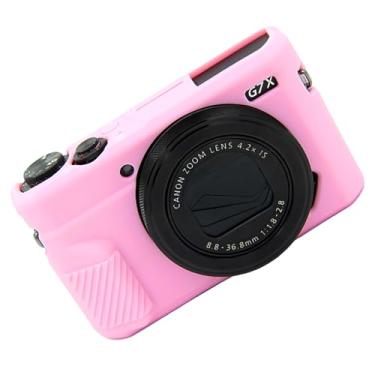 Imagem de Easy Hood Capa de câmera para câmera digital Canon Powershot G7X Mark II, capa de lente removível de gel de silicone macio com marcação de chave, película protetora de borracha para câmera Canon G7X