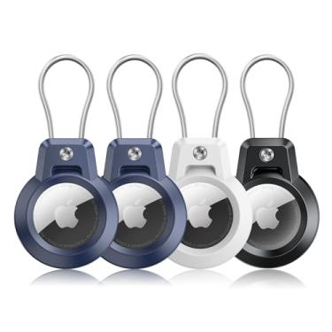 Imagem de Gitfos Suporte AirTag, pacote com 4 porta-chaves AirTag com cabo de arame – Suporte robusto e protetor de 360° Apple AirTag para bagagem, mochila, chaves, anel de chaveiro de carro. 2