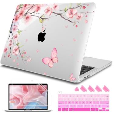 Imagem de Tuiklol Capa para MacBook Pro 2022 13 polegadas M2 Clip, versão 2021 2020 M1 A2338 A2289 A2251, capa rígida para MacBook Pro 13,3 polegadas com Touch Bar serve para Touch ID e tela retina, flor de