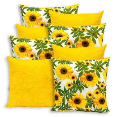 Imagem de Kit 8 Capas de Almofada Lisa e Estampada com Zíper Gorgurinho 40x40cm 