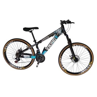 Imagem de Bicicleta 26 VikingX T25 24v Freeride Freio Disco Suspensão 80mm Pneu Slick Fino Fx Amarela1.50-Unissex