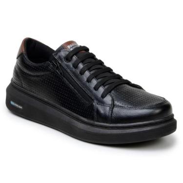 Imagem de Tênis Masculino Sapatenis Casual Couro Legítimo Zíper Lateral - Parra 