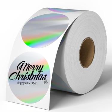 Imagem de Etiquetas Adesivas Térmicas CLASSY Holographic Circle - 2,25 x 1,25 Po
