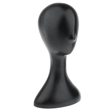 Imagem de shamjina Modelo de cabeça de manequim de alta qualidade de 40,64 cm para peruca, chapéu, colar, cachecol, exibição de joias - preto