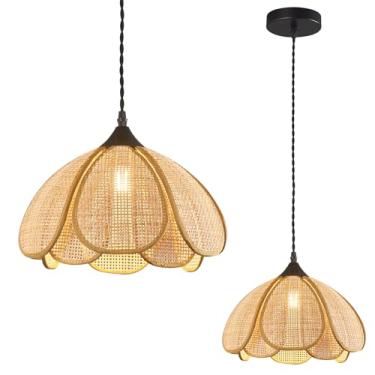 Imagem de ADCTHOME Lustre Boho, Luminária Pingente Rústica De Corda De Cânhamo, Luminária Pendente De Rattan Tecido À Mão, Luminária Pendente Retro Costeira De Vime Para Cozinha, Ilha, Fazenda, Sala De Jantar