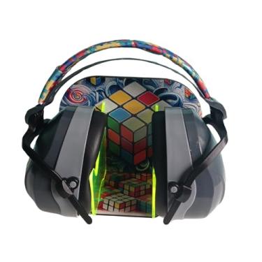 Imagem de Suporte e Abafador de Ruido Cinza para Autistas Cubo Mágico de 26 DB