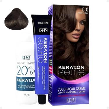 Imagem de Coloração Creme Kert Keraton Selfie 5.0 Castanho Claro
