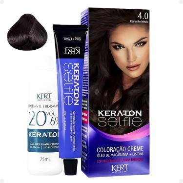 Imagem de Coloração Creme Kert Keraton Selfie 4.0 Castanho Médio