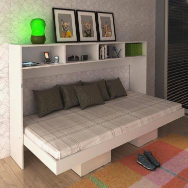 Imagem de Cama Articulada Horizontal Solteiro com Nichos CM8020 Branco Tecnomobili