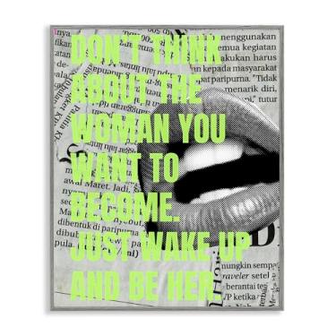 Imagem de Stupell Industries Wake Up & Be Her Inspiring Gray Framed Giclee Wall Art Design by House of Lulu, 40 x 50 cm