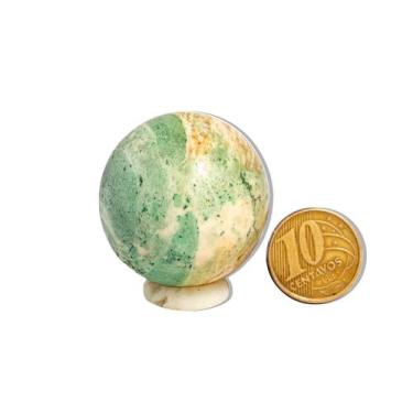 Imagem de 01 Esfera Jade Verde Lapidado 50 a 100g Aprox 3,5cm Tipo C - Cristaisd