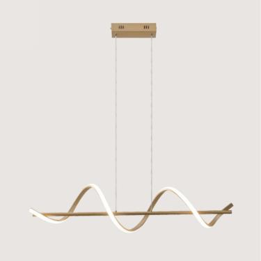 Imagem de Pendente Moderno Espiral Dourado 90cm Led 30W 3 em 1 Bivolt