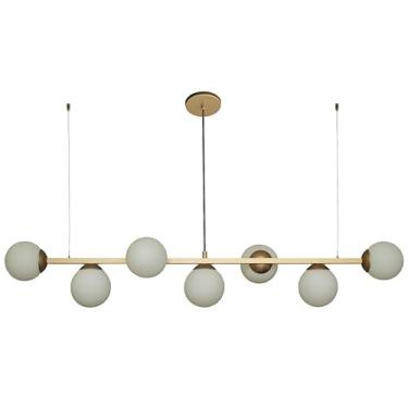 Imagem de Pendente Jabuticaba 7 Esferas Dourado Fosco com Globo Branco